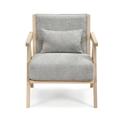 Mid Century Modern Accent Chair Rubber Wood Frame