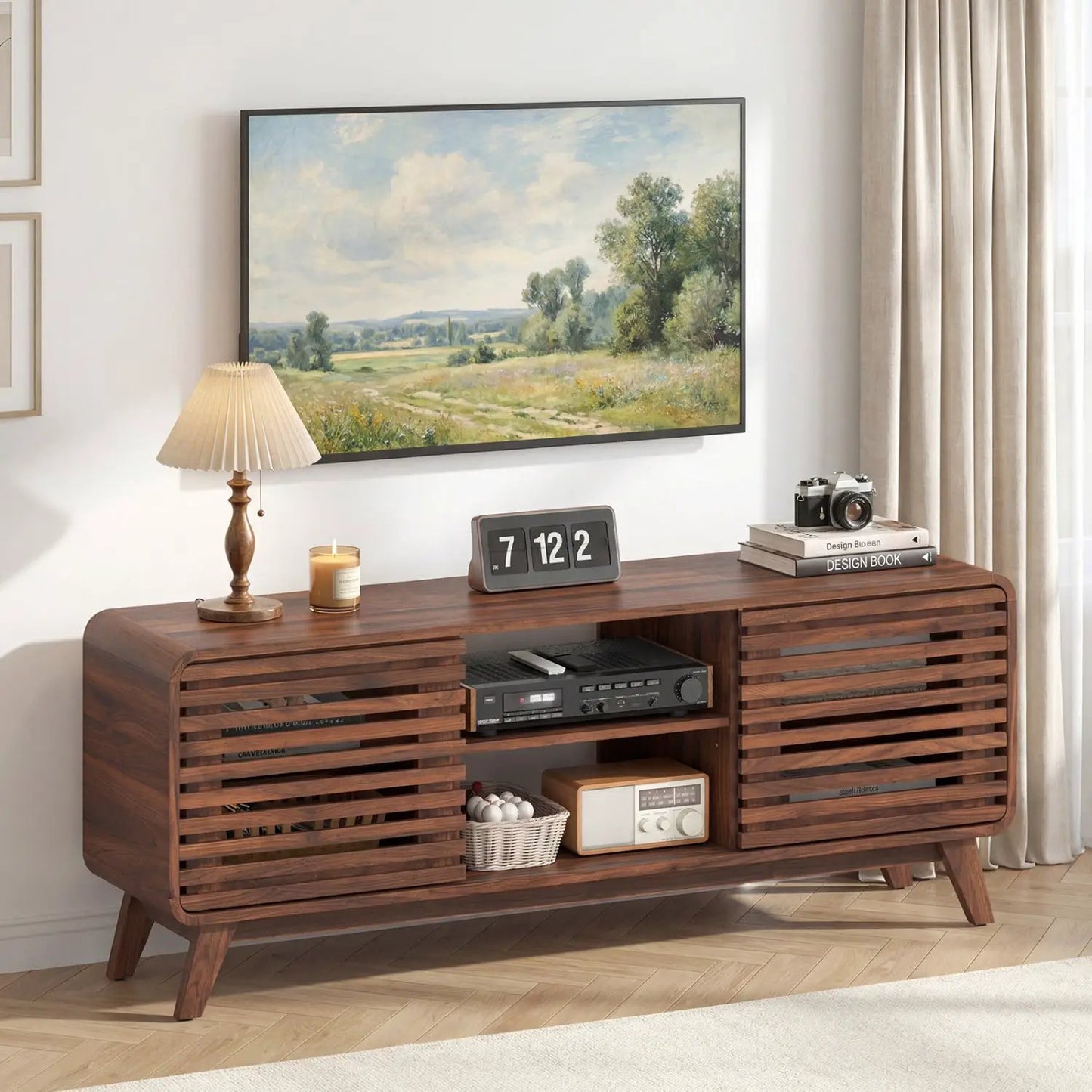Century Modern Entertainment Center Grille Doors