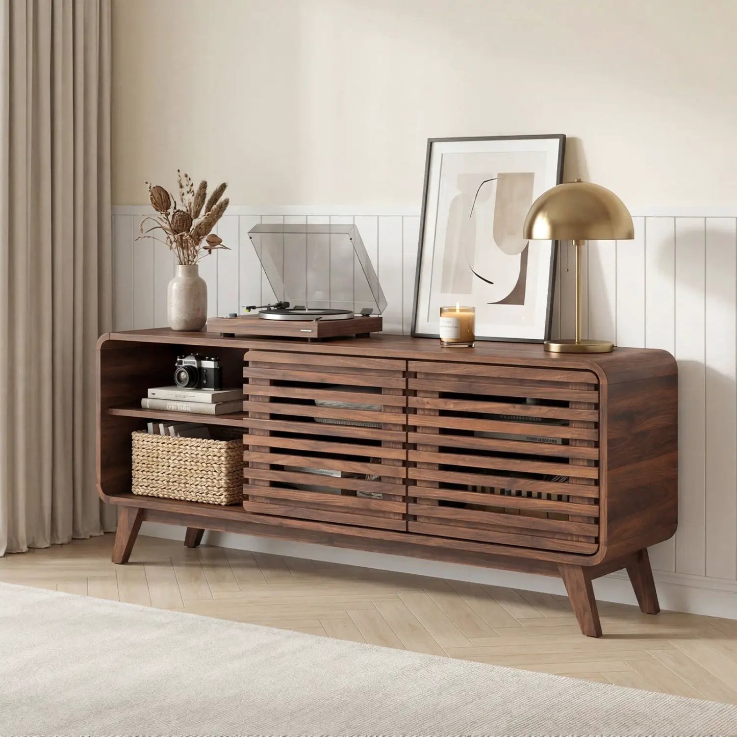 Century Modern Entertainment Center Grille Doors