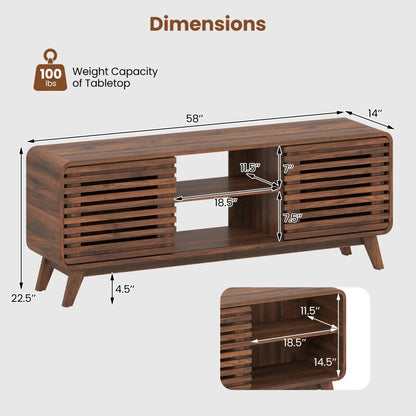 Century Modern Entertainment Center Grille Doors