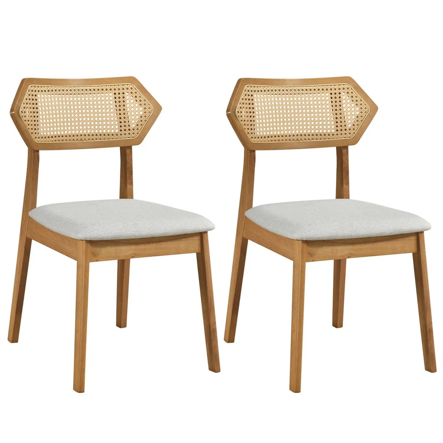 Mid Century Rattan Dining Chairs Set of 2