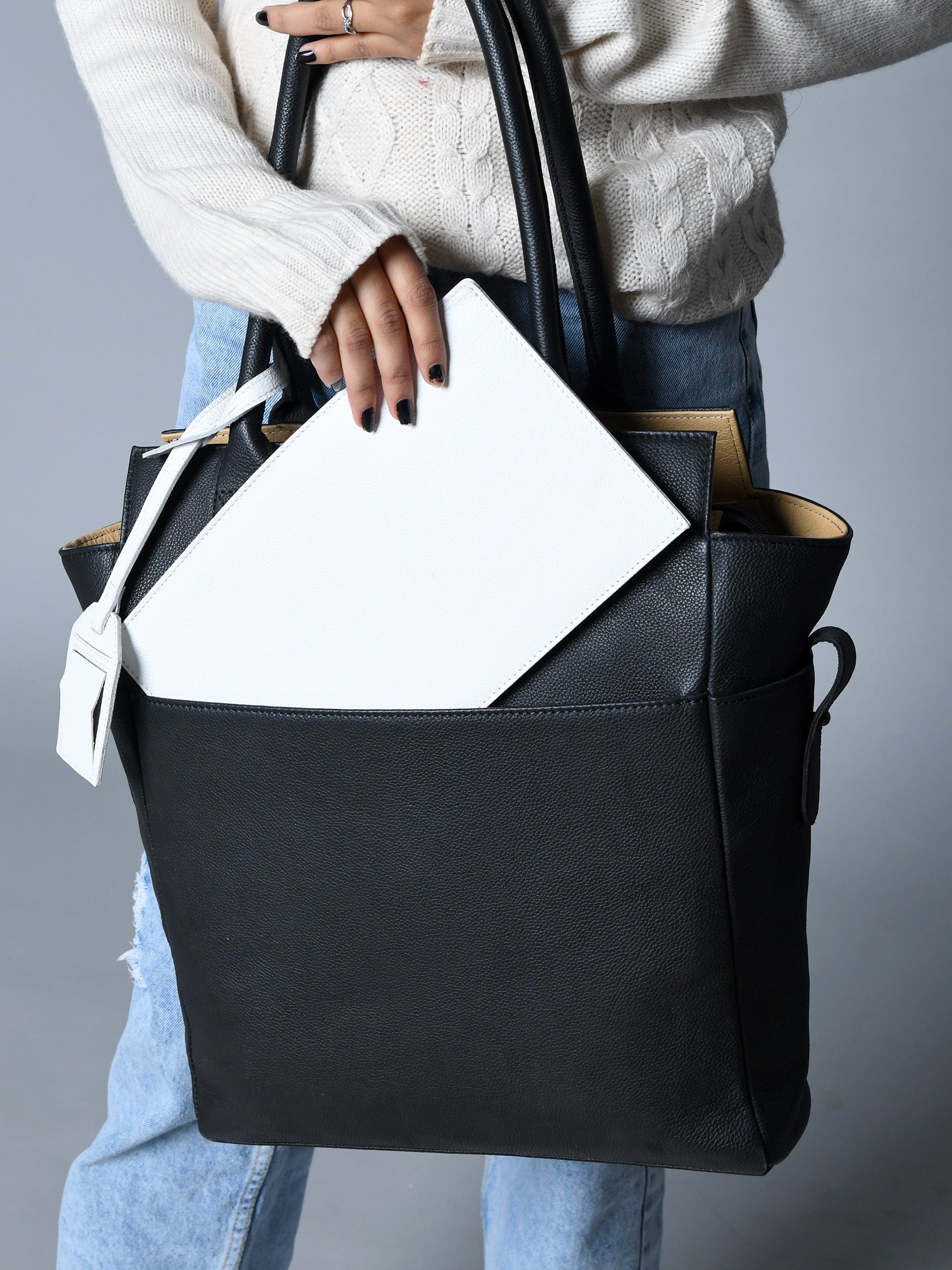 Midnight Elegance Noir Shopper Tote - Tampa Home & Garden Store