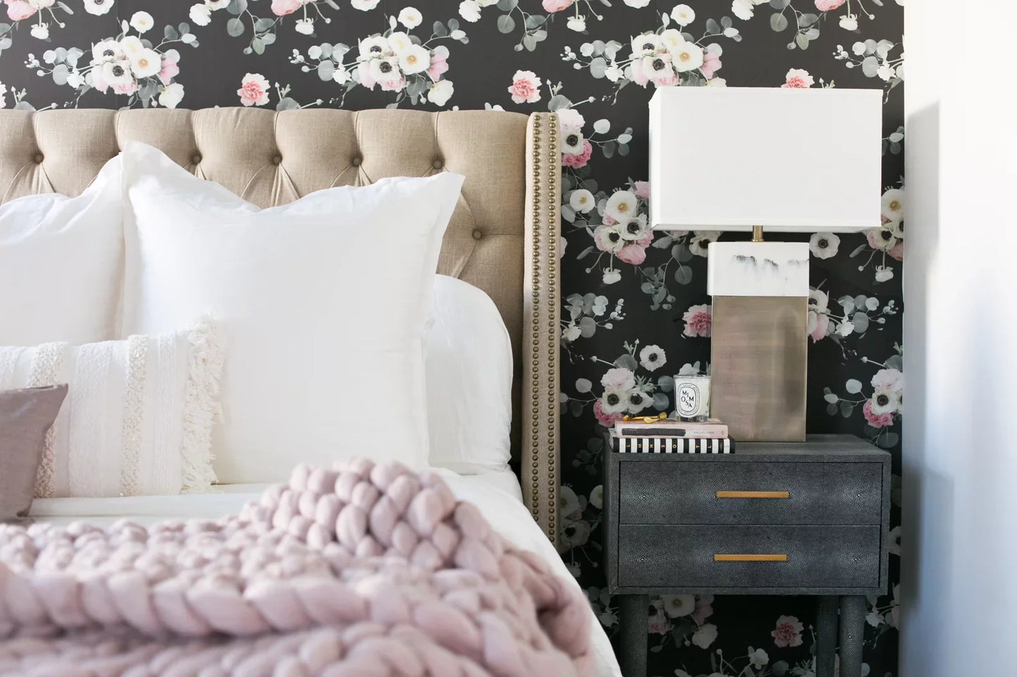 Midnight Floral Wallpaper, black - Tampa Home & Garden Store