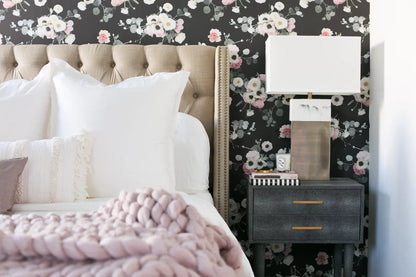 Midnight Floral Wallpaper, black - Tampa Home & Garden Store