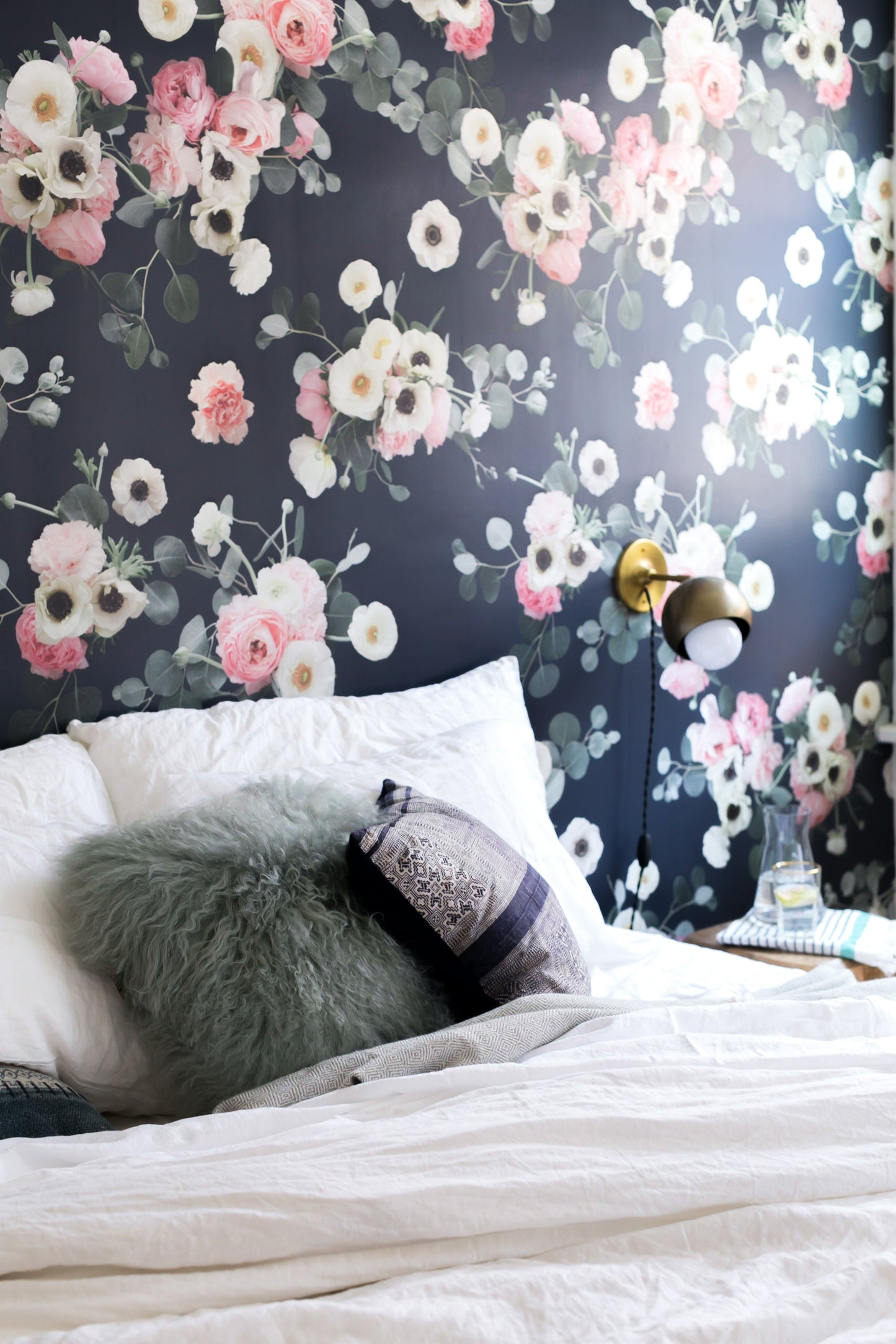 Midnight Floral Wallpaper, navy - Tampa Home & Garden Store
