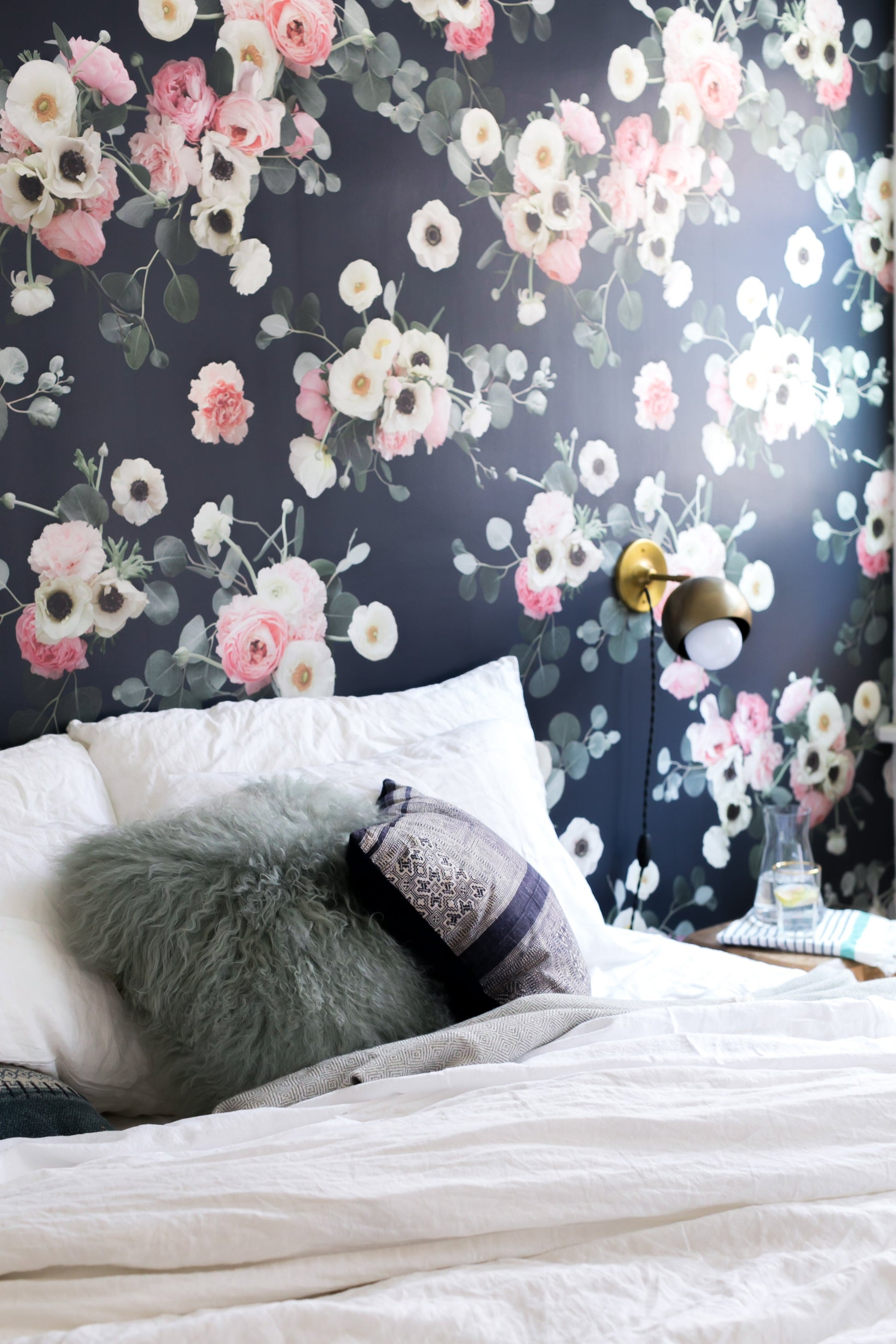 Midnight Floral Wallpaper, navy - Tampa Home & Garden Store