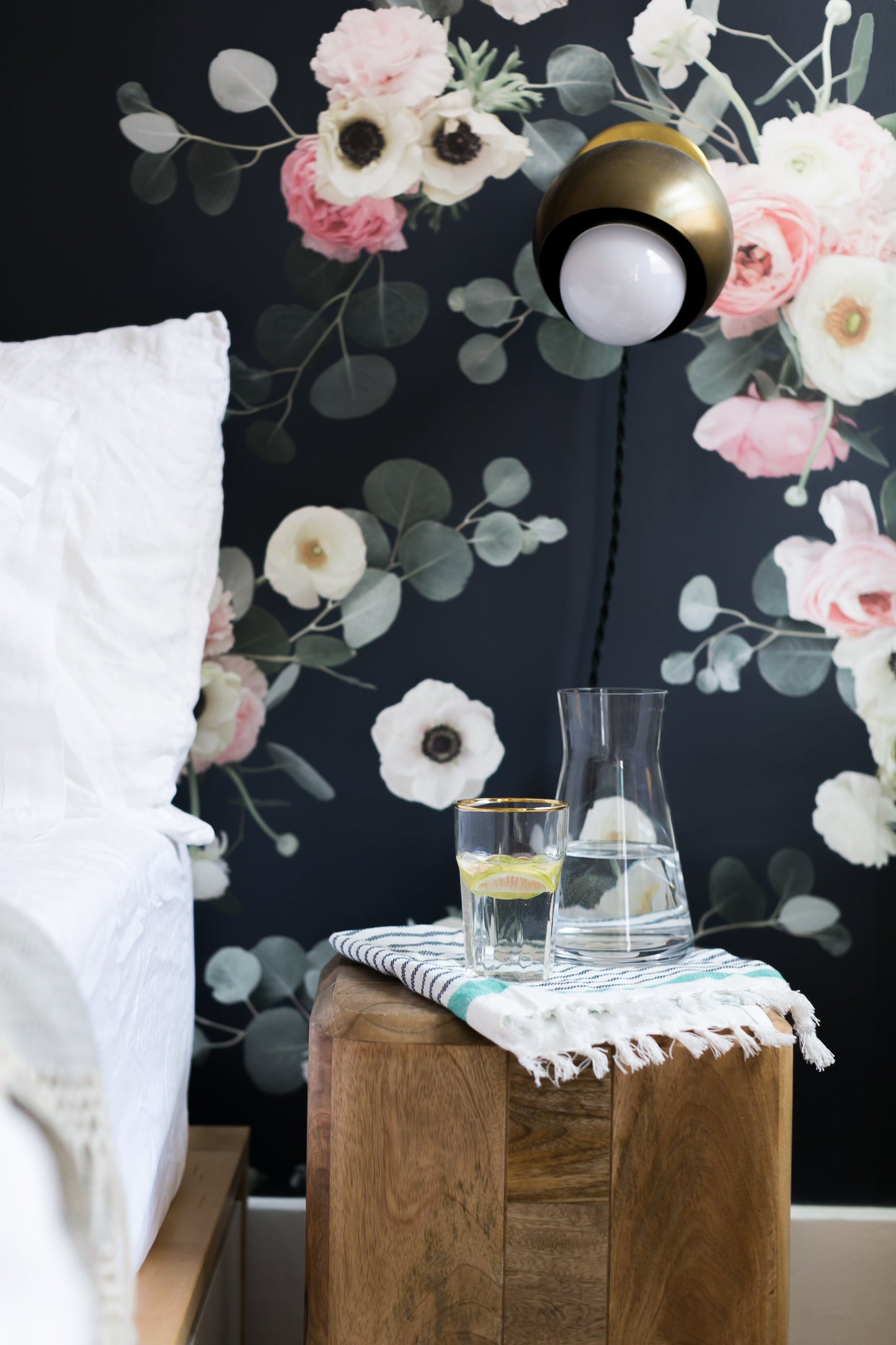 Midnight Floral Wallpaper, navy - Tampa Home & Garden Store