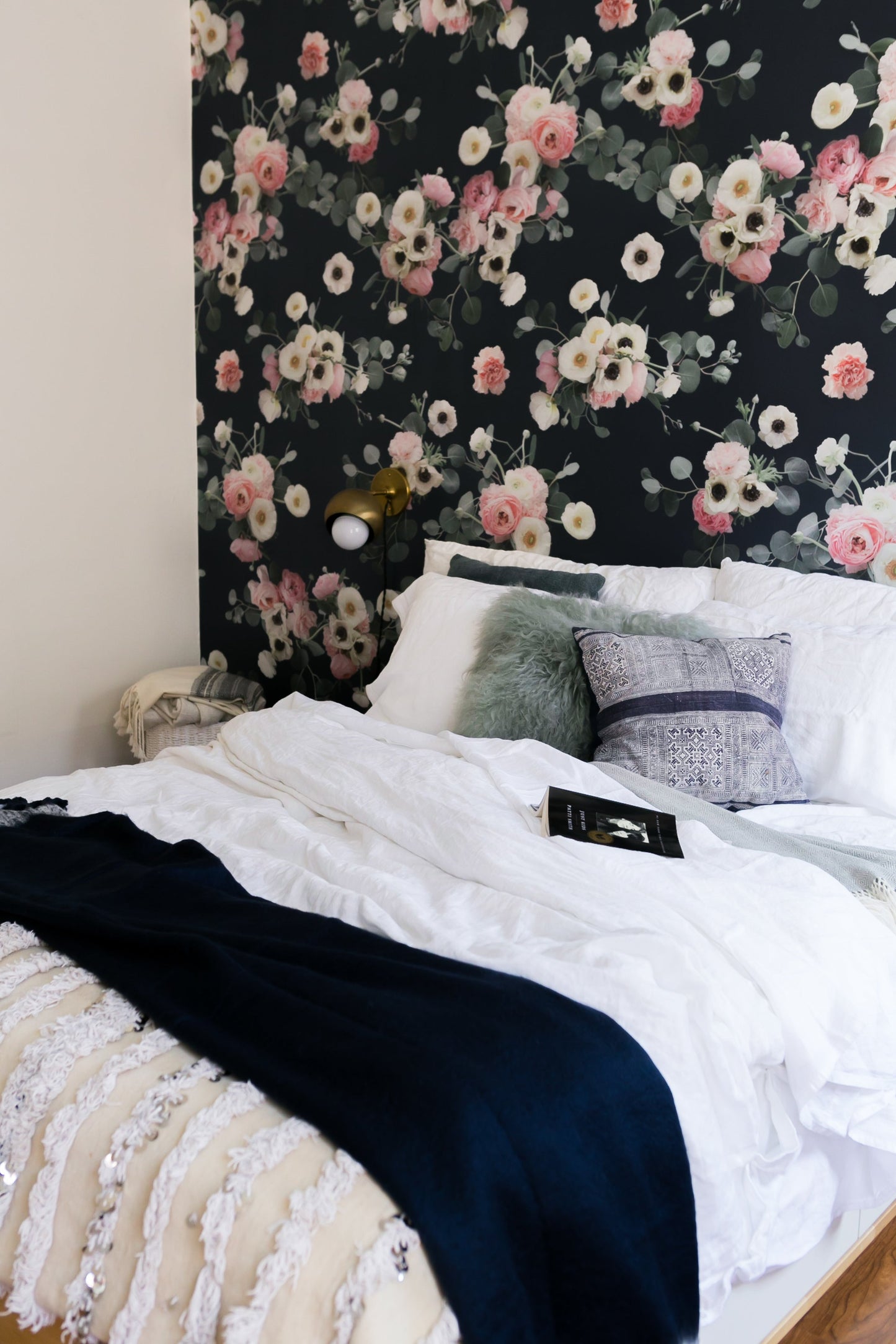 Midnight Floral Wallpaper, navy - Tampa Home & Garden Store