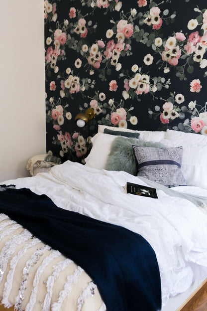 Midnight Floral Wallpaper, navy - Tampa Home & Garden Store