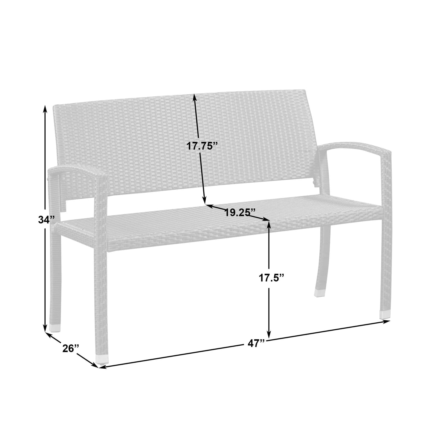 Miles Wicker Bench outdoor wicker bench gray by Fire Sense/Balkene Home on Tampa Home & Garden Store