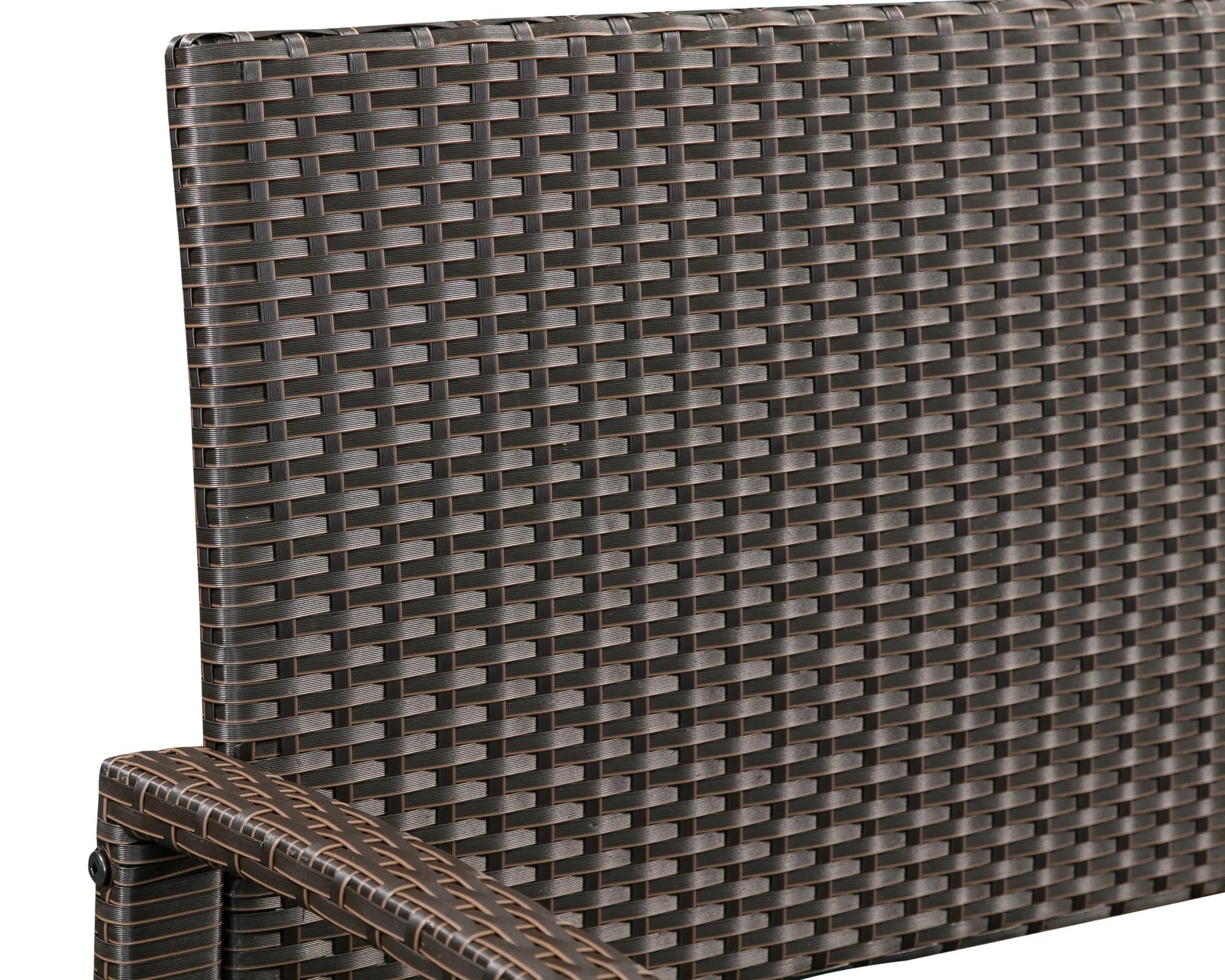Miles Wicker Bench, dark brown woven resin wicker outdoor bench by Fire Sense/Balkene Home on Tampa Home & Garden Store