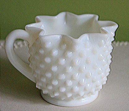 Milk Glass Creamer or Sauce Dish. 3-Dimensional Leaf Motif. Quilt Pattern. Serving Dish. Scalloped Edge Creamer or Saucier. Fine Dining. - Tampa Home & Garden Store