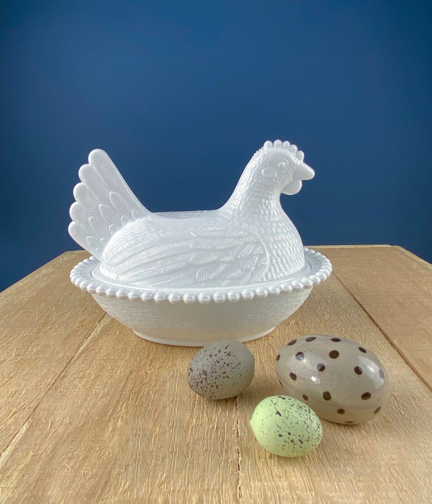 Milk Glass Hen Bowl with Lid. Chicken Sitting on Nest. Kitchen Accessory or Collectible Item. Milk Glass Collector. Modern Farmhouse. - Tampa Home & Garden Store