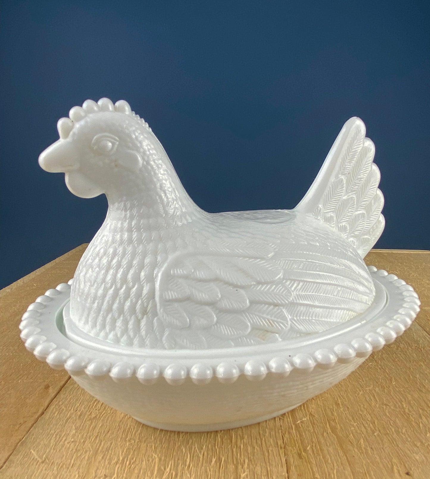 Milk Glass Hen Bowl with Lid. Chicken Sitting on Nest. Kitchen Accessory or Collectible Item. Milk Glass Collector. Modern Farmhouse. - Tampa Home & Garden Store