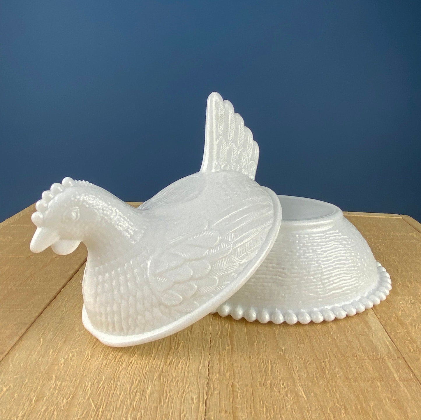 Milk Glass Hen Bowl with Lid. Chicken Sitting on Nest. Kitchen Accessory or Collectible Item. Milk Glass Collector. Modern Farmhouse. - Tampa Home & Garden Store