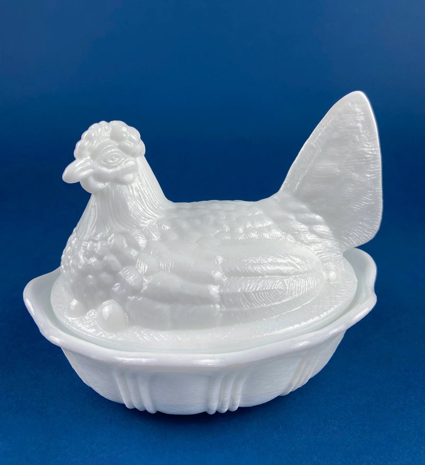 Milk Glass Hen Bowl with Lid. Chicken Sitting on Nest. Kitchen Accessory or Collectible Item. Milk Glass Collector. Modern Farmhouse. - Tampa Home & Garden Store