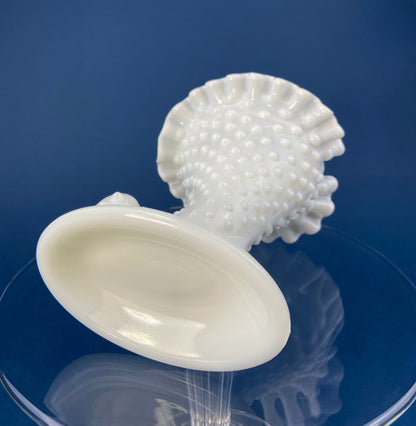 Milk Glass Horn Vases. Hobnail, Cornucopia Shaped Vase. Table Centerpiece. Collectible Trumpet Floral Vase. - Tampa Home & Garden Store