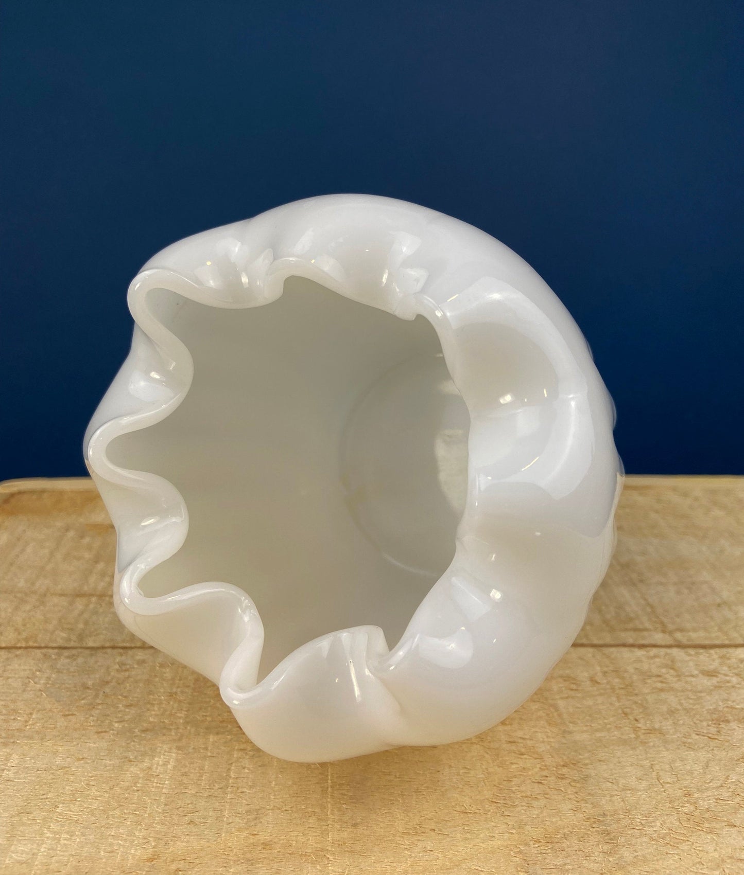 Milk Glass Planter or Vase. Vintage White Flower Pot with Ribbed Pattern and Pinched Rim. Window Sill Herbal Garden. - Tampa Home & Garden Store