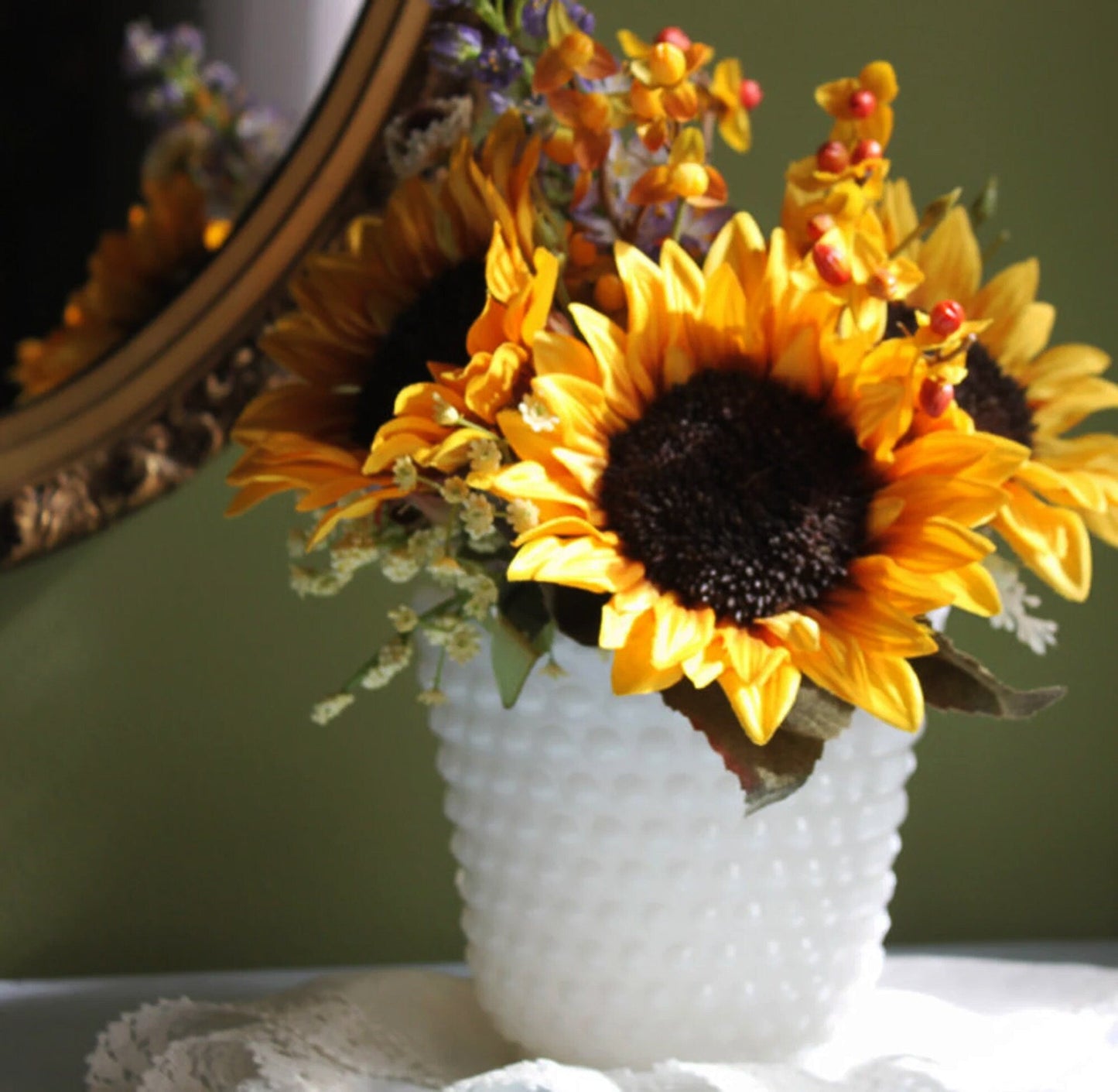 Milk Glass Planter or Vase. Vintage White Flower Pot with Ribbed Pattern and Pinched Rim. Window Sill Herbal Garden. - Tampa Home & Garden Store