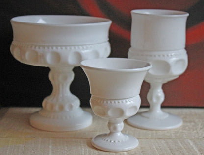 Milk Glass Serving Dish with Plate. Hobnail Serving Bowl for Dip, Dressing, or Sauce. White Scalloped Rim. Fine Dining. Collectible. - Tampa Home & Garden Store