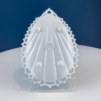 Milk Glass Tear Drop Small Serving Dishes with Fluting & Lacy Brim. Set of 2 White Serving Dishes. Kitchen, Bath Decor. Condiment, Soap Dish - Tampa Home & Garden Store