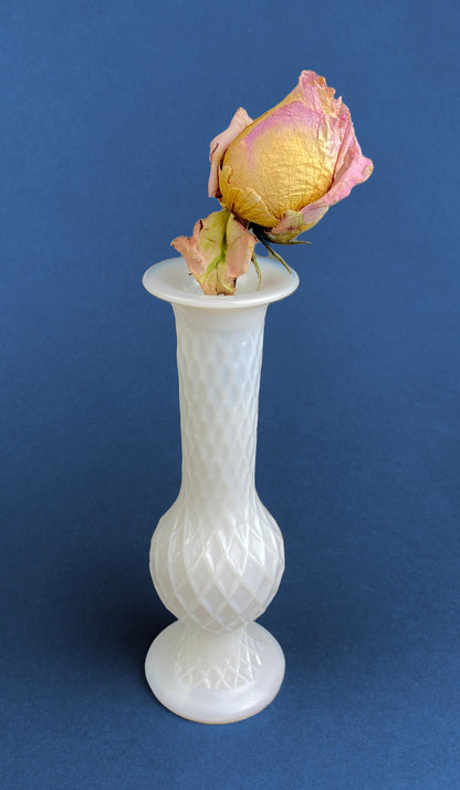 Milk Glass Vases. Collection of Three Differently Quilted & Shaped Flower Vases. Wedding Decor. Spring Celebration. White Fine Dining. Finie - Tampa Home & Garden Store