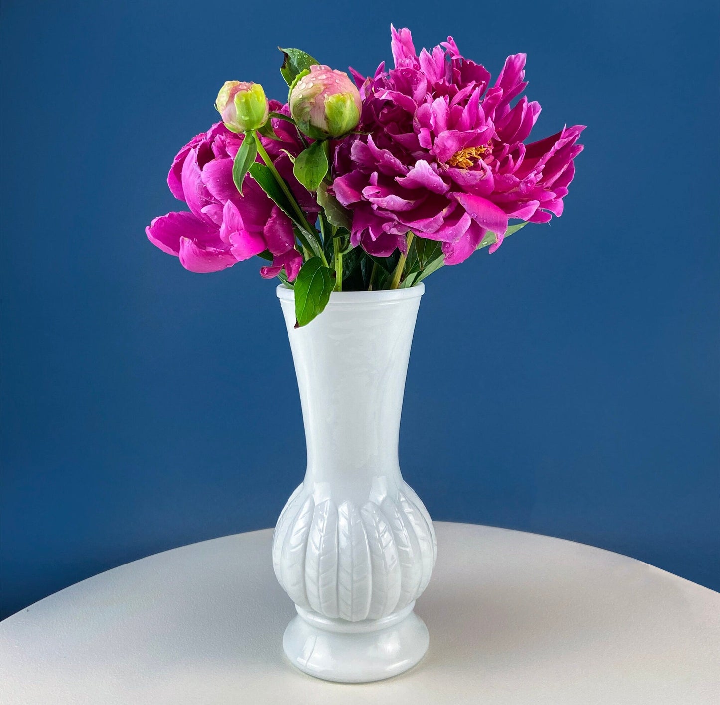 Milk Glass Wheat Design Vase and Planters. Set of Three Differently Shaped Vases. White Herb Planters. Home Decor. Window Sill Garden. - Tampa Home & Garden Store