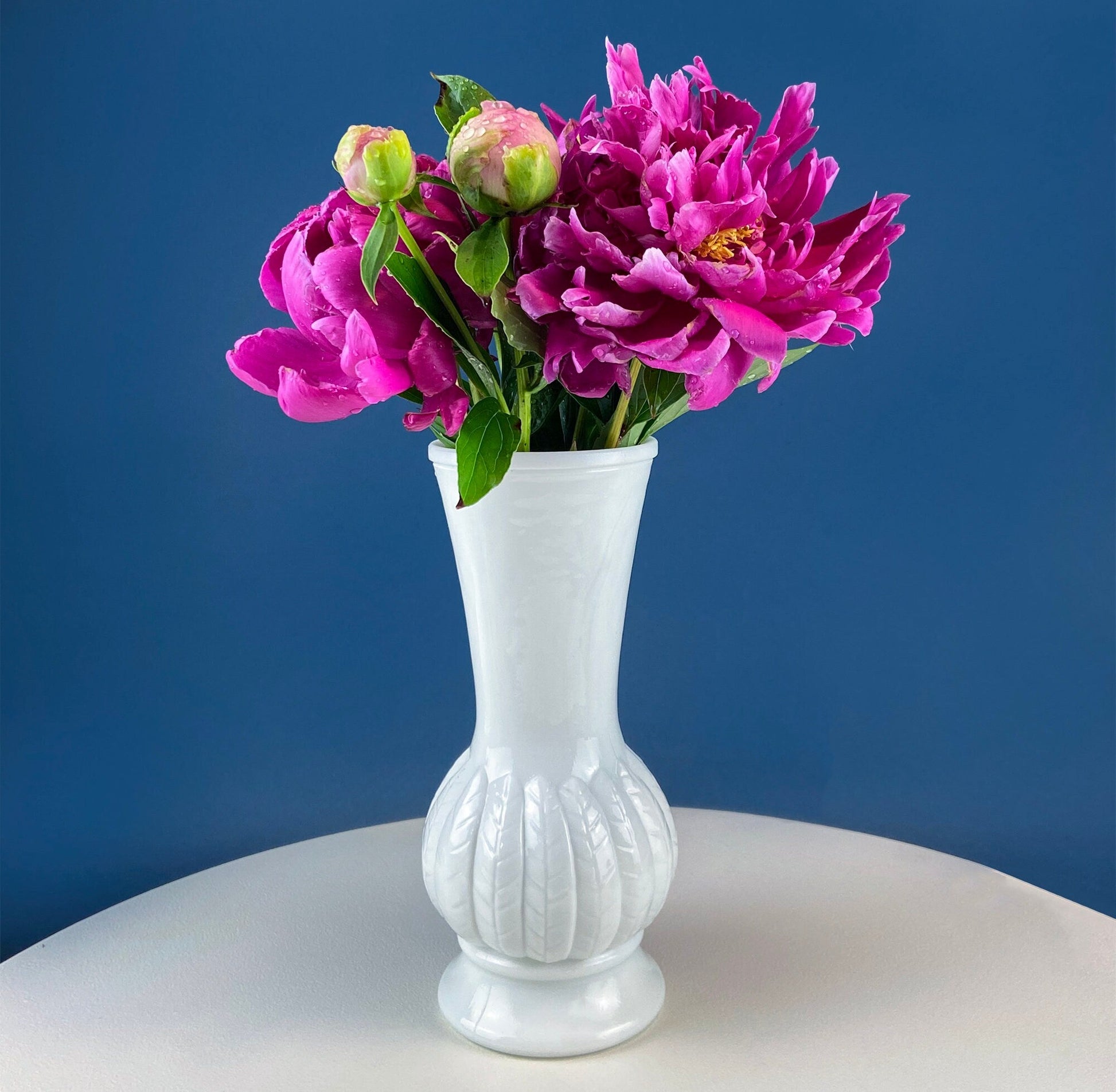 Milk Glass Wheat Design Vase and Planters. Set of Three Differently Shaped Vases. White Herb Planters. Home Decor. Window Sill Garden. - Tampa Home & Garden Store