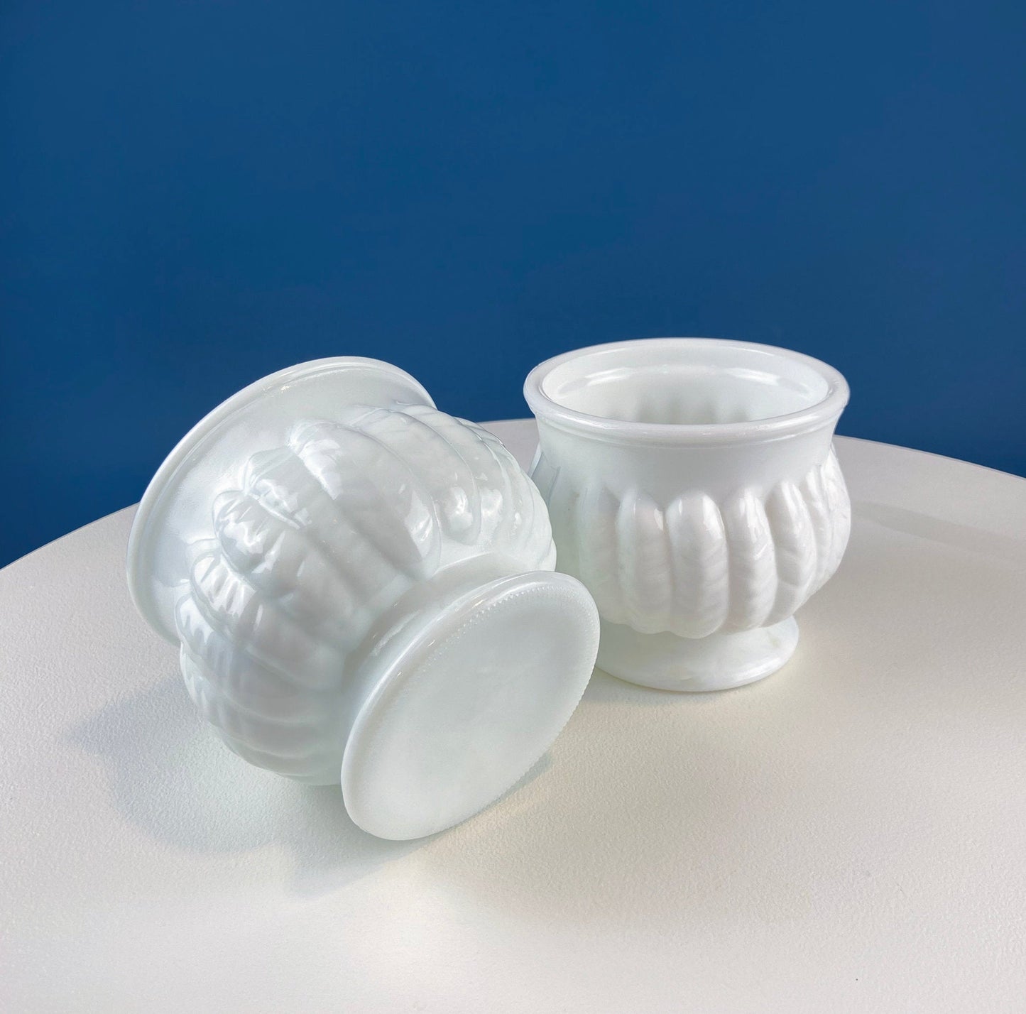 Milk Glass Wheat Design Vase and Planters. Set of Three Differently Shaped Vases. White Herb Planters. Home Decor. Window Sill Garden. - Tampa Home & Garden Store