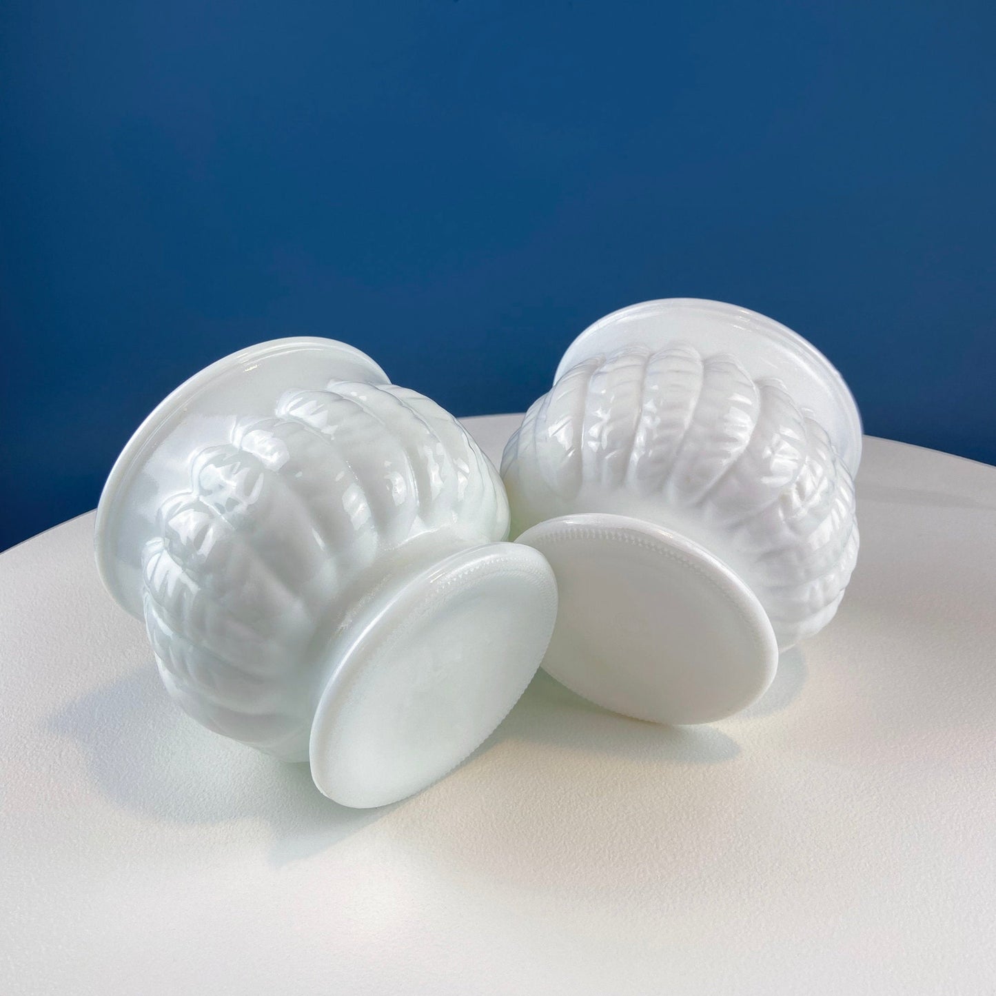 Milk Glass Wheat Design Vase and Planters. Set of Three Differently Shaped Vases. White Herb Planters. Home Decor. Window Sill Garden. - Tampa Home & Garden Store