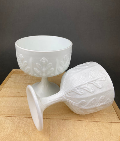 Milk Glass Wheat Design Vase and Planters. Set of Three Differently Shaped Vases. White Herb Planters. Home Decor. Window Sill Garden. - Tampa Home & Garden Store