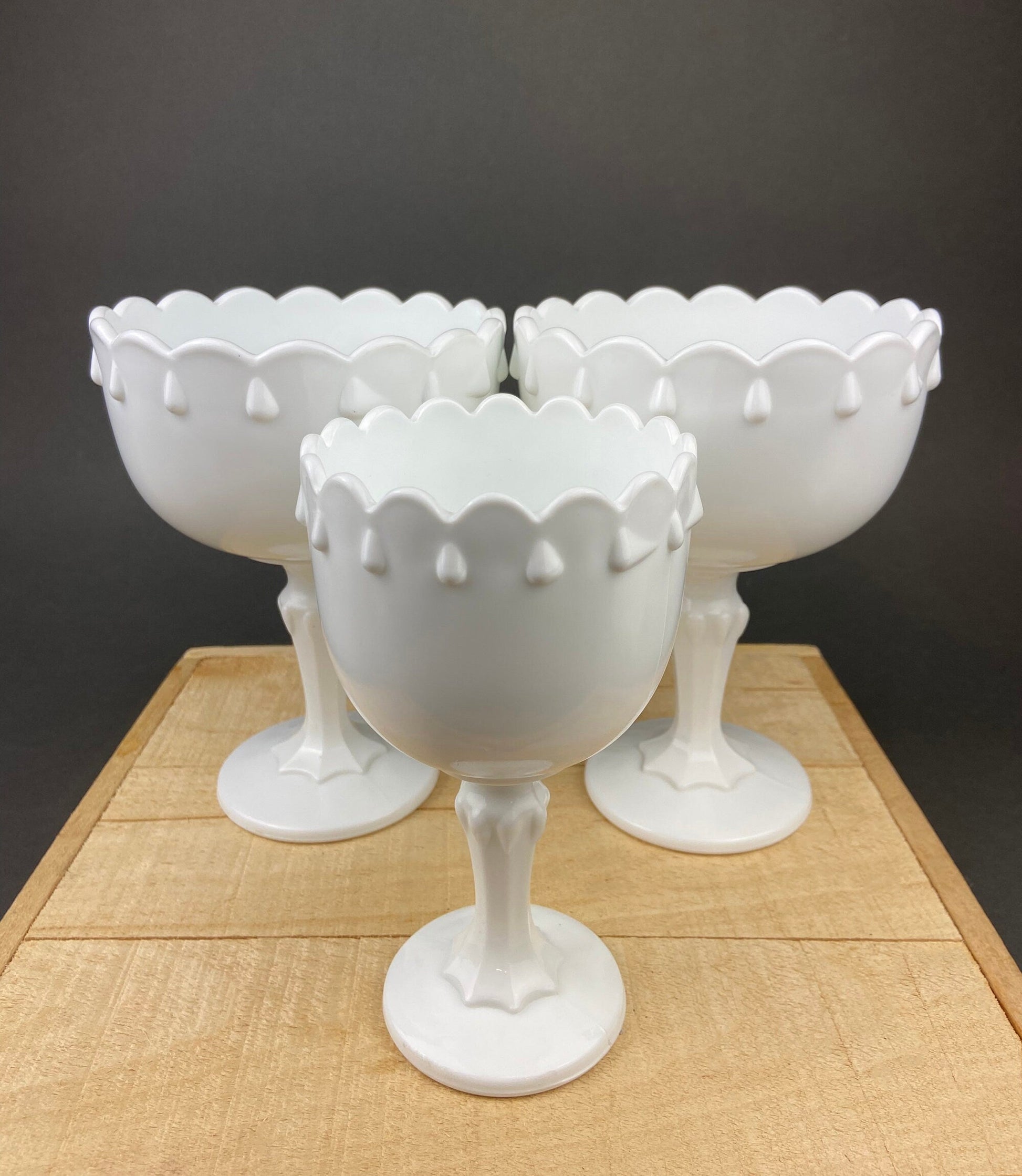Milk Glass Wheat Design Vase and Planters. Set of Three Differently Shaped Vases. White Herb Planters. Home Decor. Window Sill Garden. - Tampa Home & Garden Store