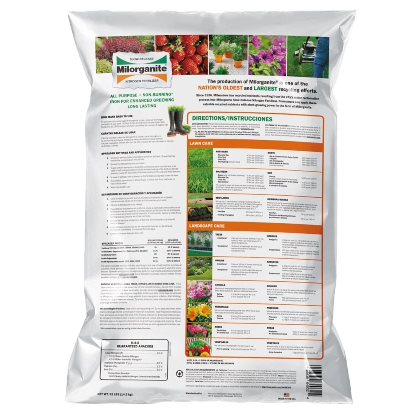 Milorganite All-Purpose Eco-Friendly Slow-Release Nitrogen Fertilizer, 32Lb - Tampa Home & Garden Store