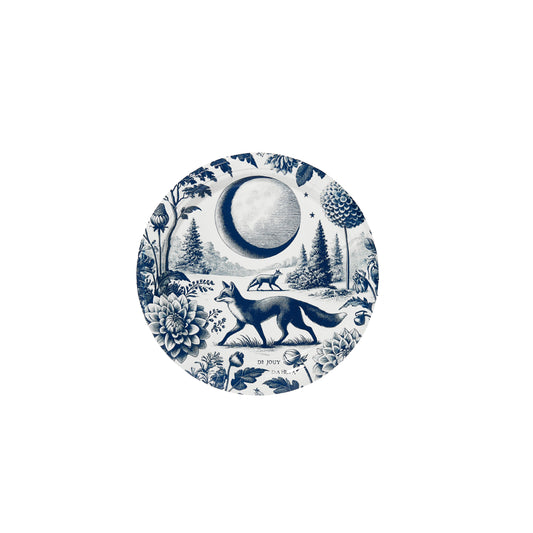 Mini Hors D'oeuvre Navy and White Foxy Dahlia Toile Paper Plate - 8 pack - Tampa Home & Garden Store