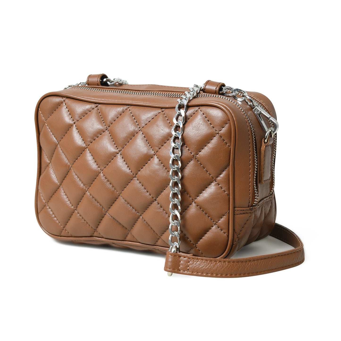 Mini Quilted Crossbody Bag, Rich Brown - Tampa Home & Garden Store