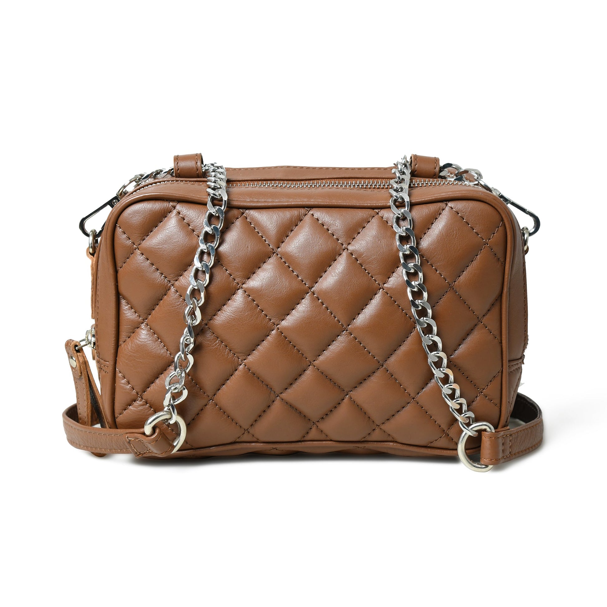 Mini Quilted Crossbody Bag, Rich Brown - Tampa Home & Garden Store