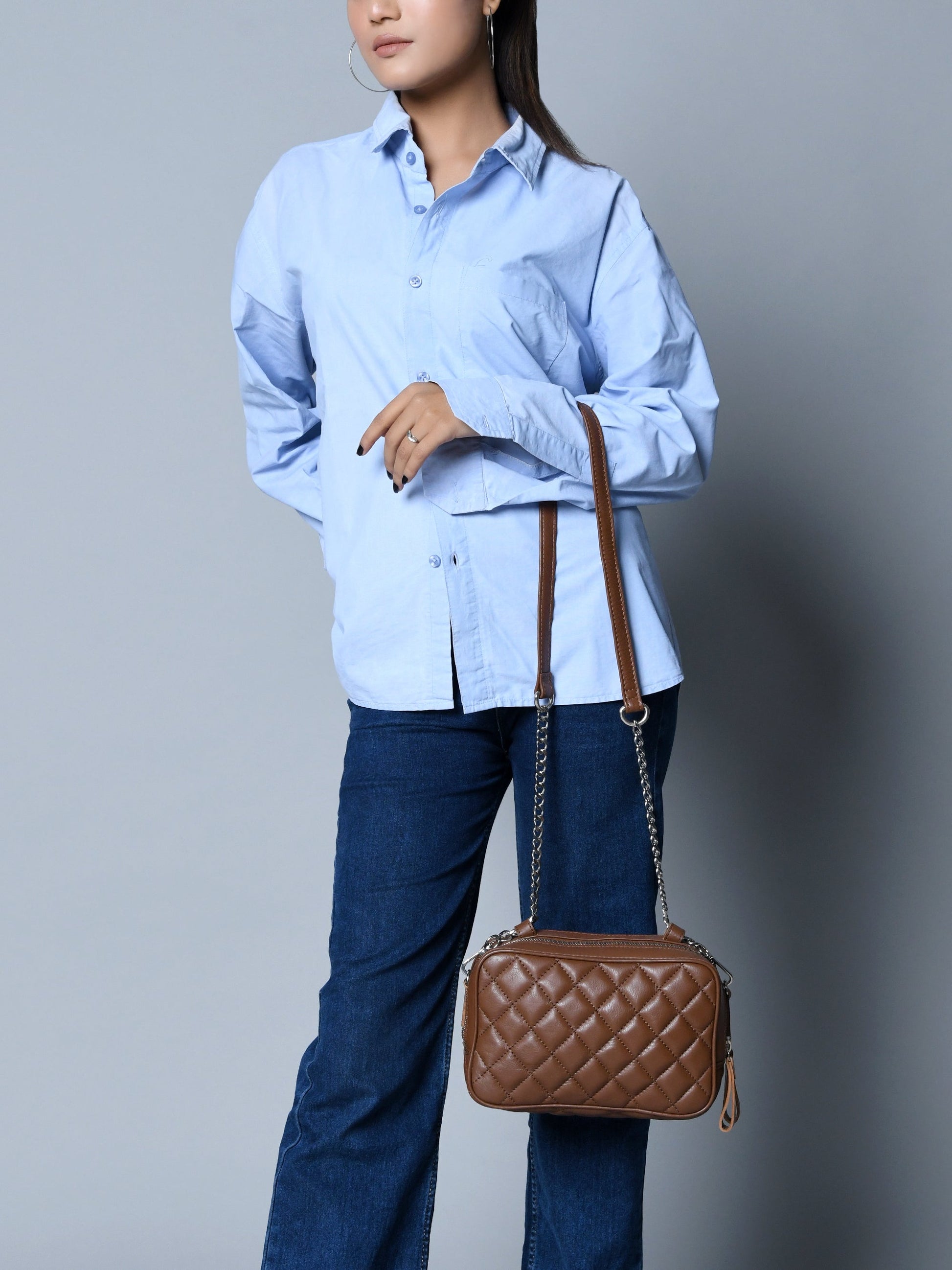 Mini Quilted Crossbody Bag, Rich Brown - Tampa Home & Garden Store