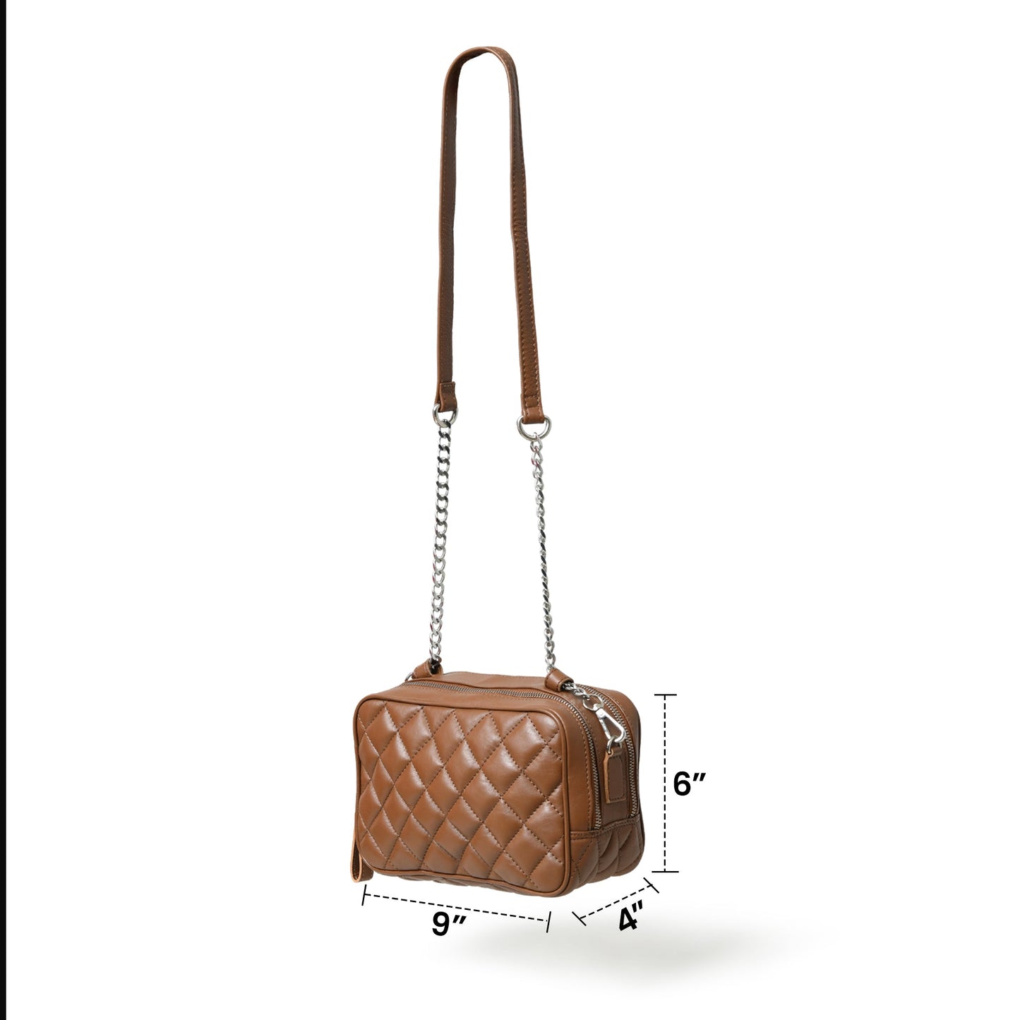 Mini Quilted Crossbody Bag, Rich Brown - Tampa Home & Garden Store