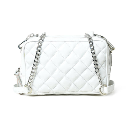 Mini Quilted Crossbody Bag, White - Tampa Home & Garden Store