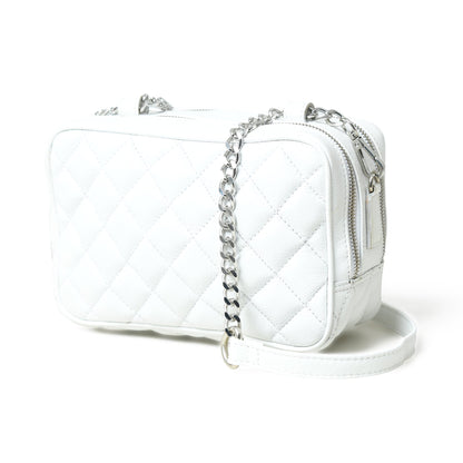 Mini Quilted Crossbody Bag, White - Tampa Home & Garden Store