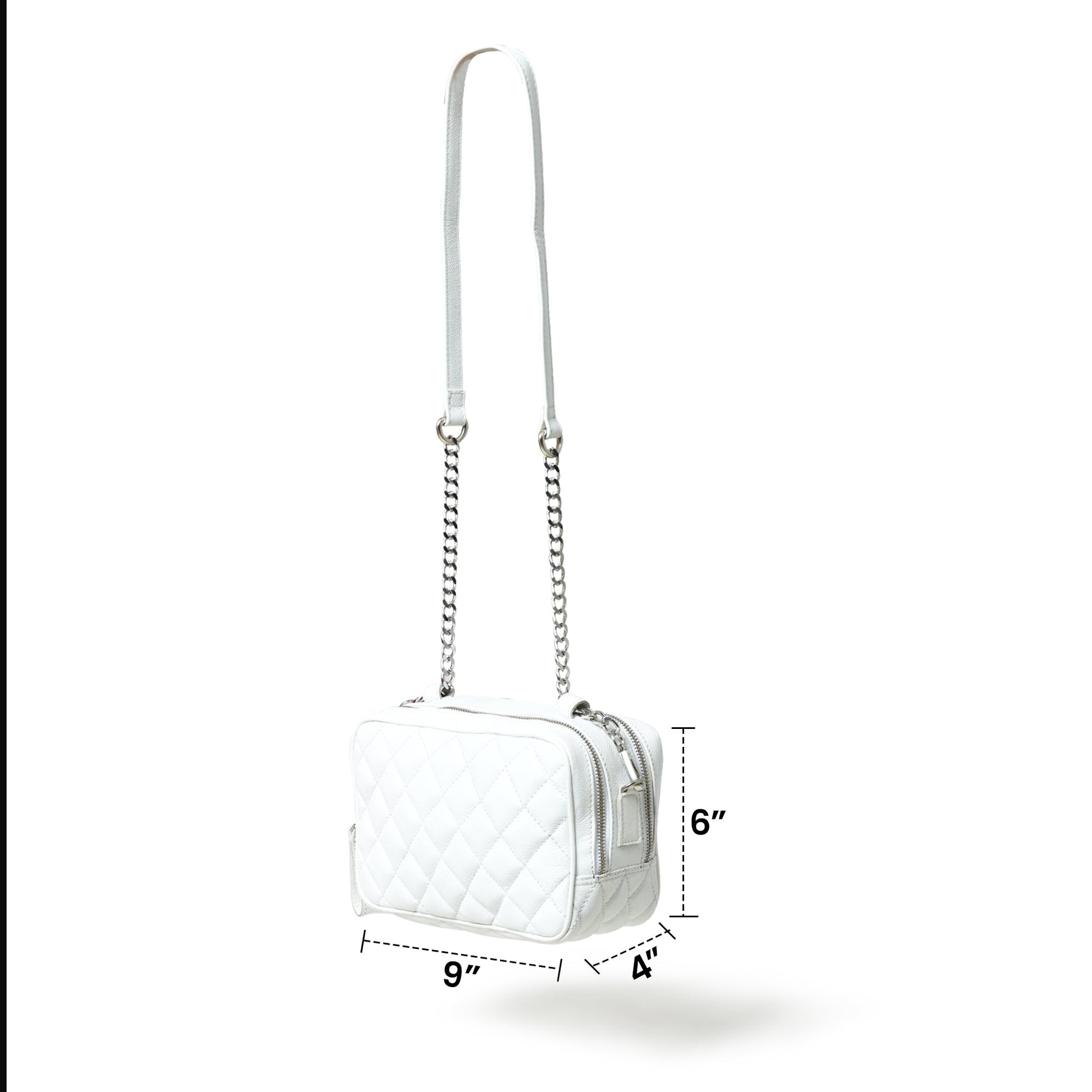 Mini Quilted Crossbody Bag, White - Tampa Home & Garden Store