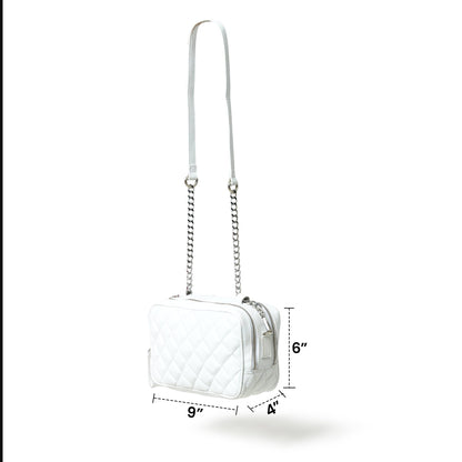Mini Quilted Crossbody Bag, White - Tampa Home & Garden Store