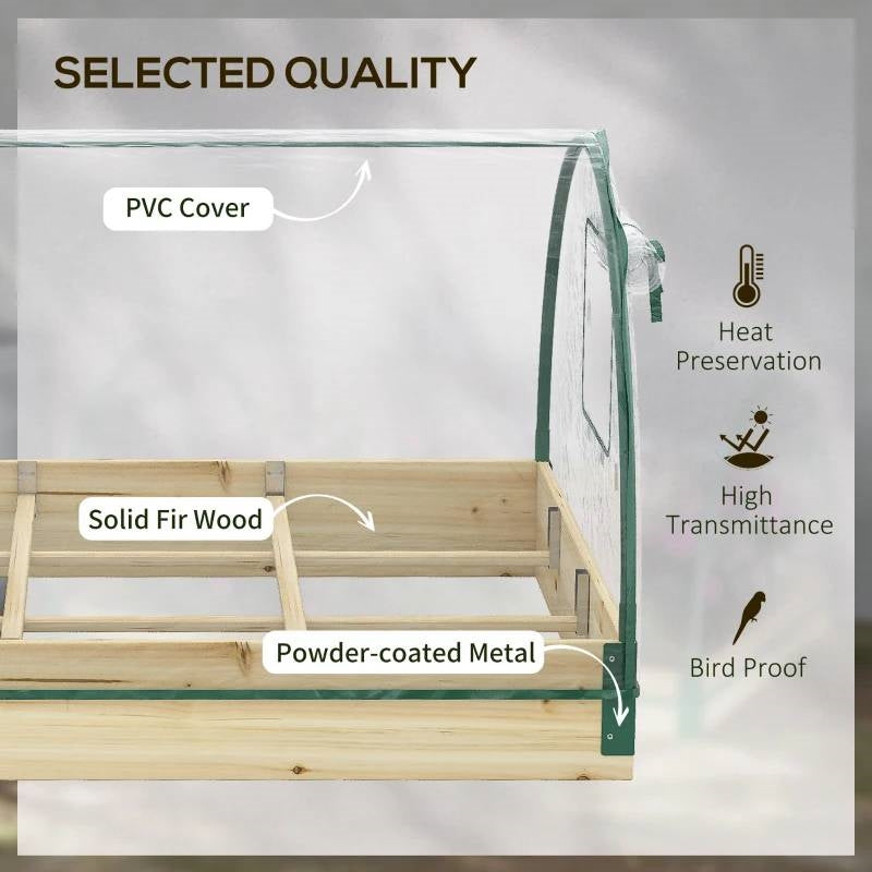 Mini Raised Garden Bed Planter Box Greenhouse Combo with Clear PVC Cover - Tampa Home & Garden Store