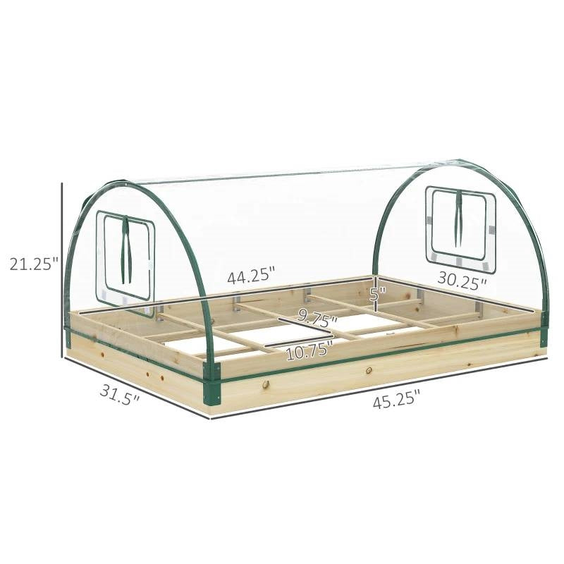 Mini Raised Garden Bed Planter Box Greenhouse Combo with Clear PVC Cover - Tampa Home & Garden Store