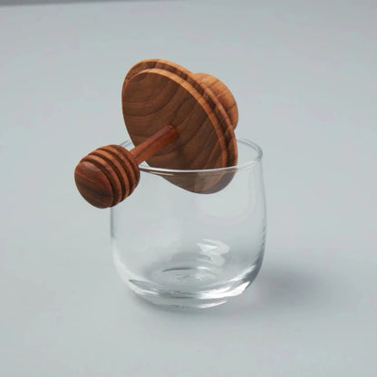 Mini Teak & Glass Honey Jar - Tampa Home & Garden Store