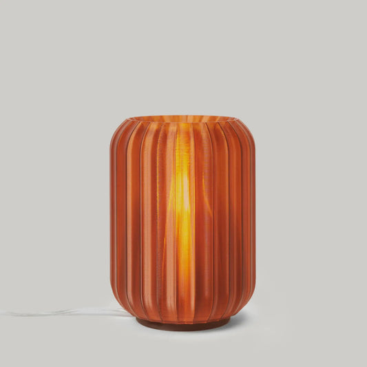 Mini Allium Lamp cordless compact orange ribbed glass table lamp Wooj Design on Tampa Home & Garden Store