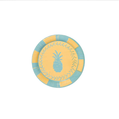 Mini Hors D'oeuvre Pineapple Plate Dutch Blue Pavilion Paper disposable plate on Tampa Home & Garden Store