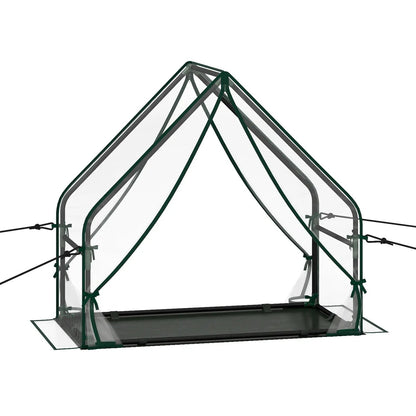 Mini Greenhouse With Metal Frame and Bottom Mat