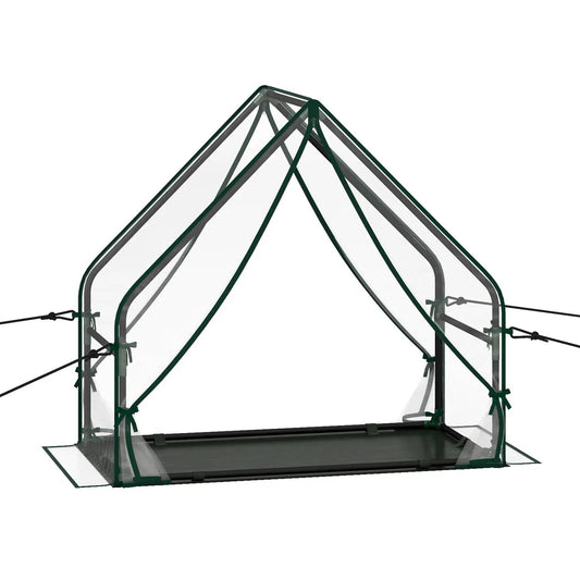 Mini Greenhouse With Metal Frame and Bottom Mat