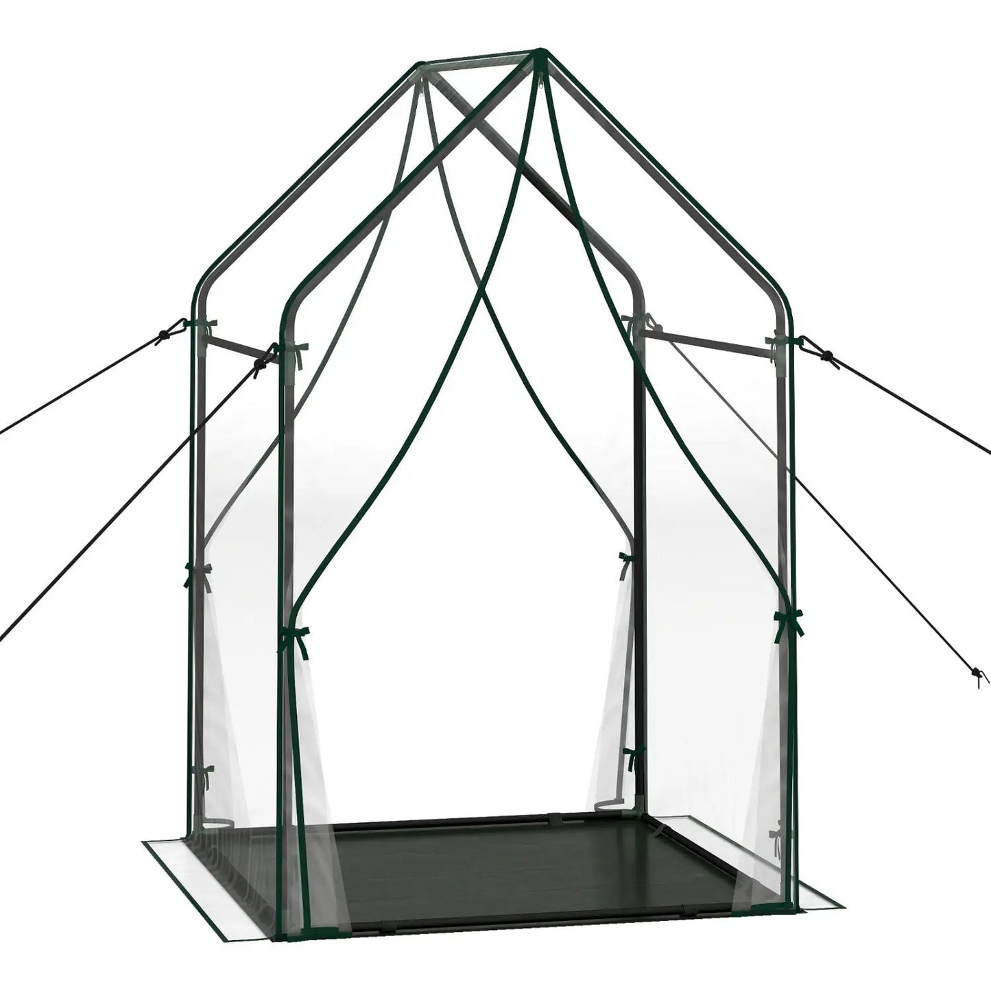 Mini Greenhouse With Metal Frame and Bottom Mat
